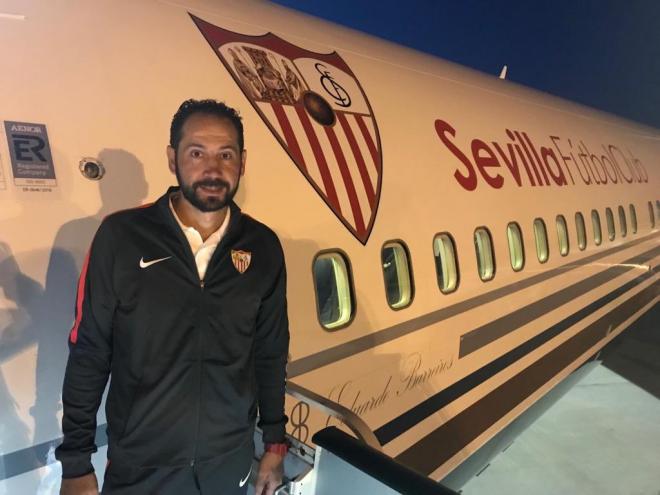 Pabo Machín, antes de viajar a Krasnodar (Foto: Sevilla FC).