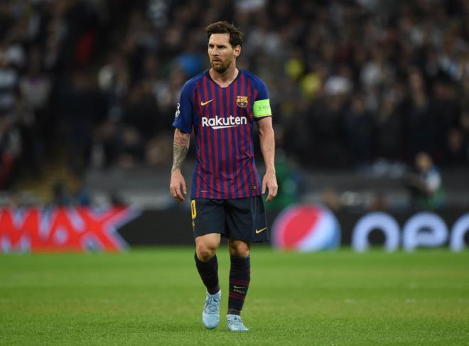Messi, durante el partido ante el Tottenham.
