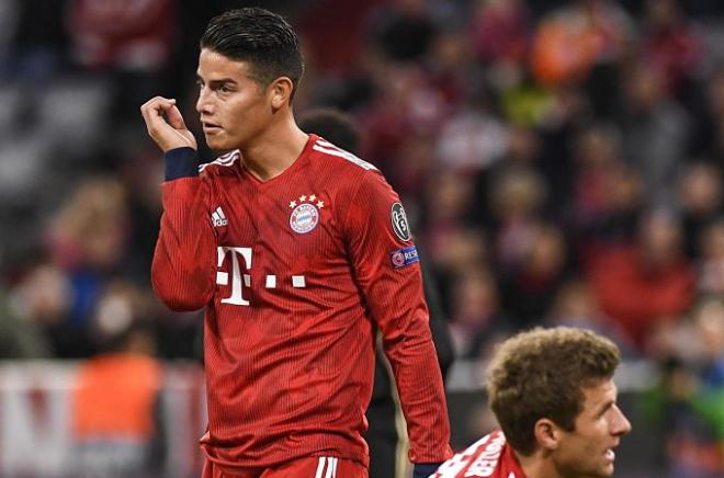 James Rodríguez, en un partido del Bayern.