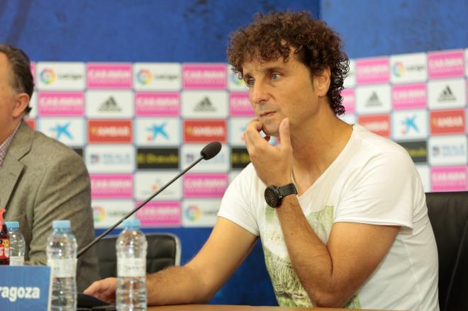 Imanol Idiakez, en sala de prensa (Foto: Daniel Marzo).