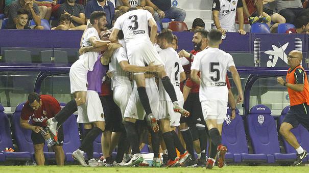 El Mestalla celebra un gol esta temporada (Foto: Valencia CF).