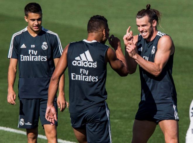 Casemiro y Bale, en un entrenamiento del Real Madrid.