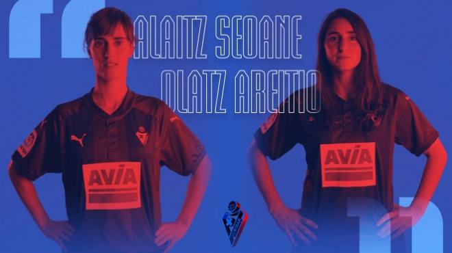 Alaitz y Olatz, capitanas del equipo. (Foto: SD Eibar).