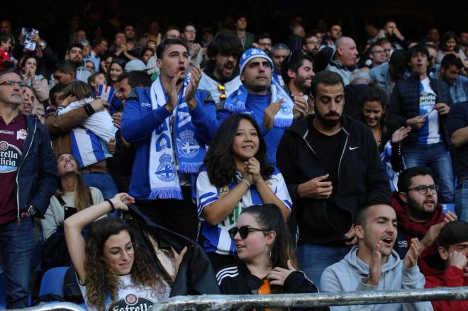 Imagen de los aficionados del Dépor durante el encuentro frente al Málaga