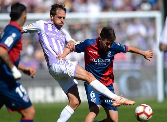 Míchel Herrero, en el duelo ante la Sociedad Deportiva Huesca (Foto: LaLiga).