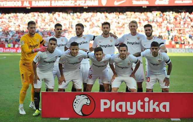 Once del Sevilla en el partido ante el Celta (Foto: Kiko Hurtado).