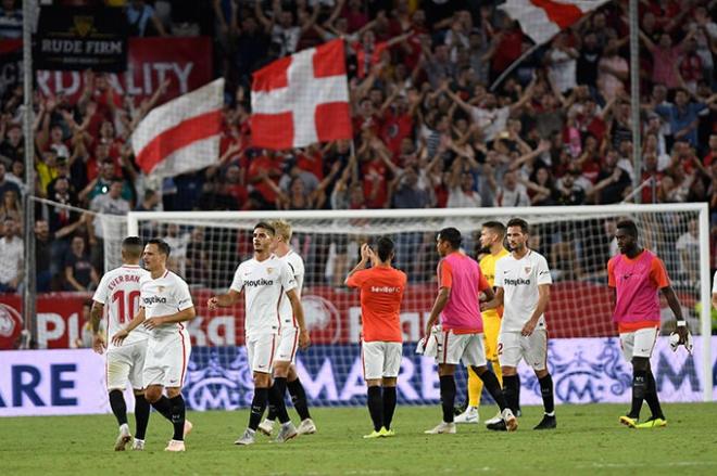 El Sevilla celebra su victoria sobre el Celta (Foto: Kiko Hurtado).