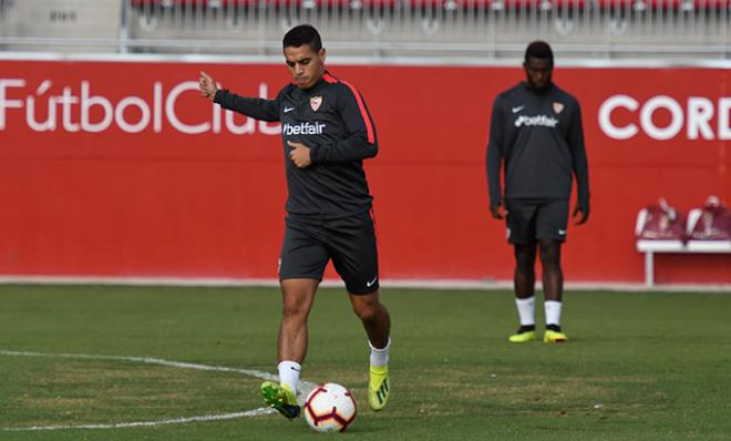 Ben Yedder, en un entrenamiento del Sevilla (Foto: Kiko Hurtado).