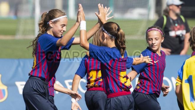 Jugadoras del Alevín femenino del Barcelona (Vía FCB).