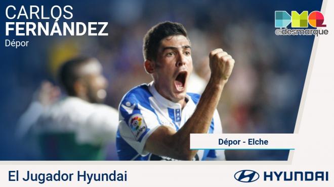 Carlos Fernández, el jugador Hyundai del Dépor-Elche.