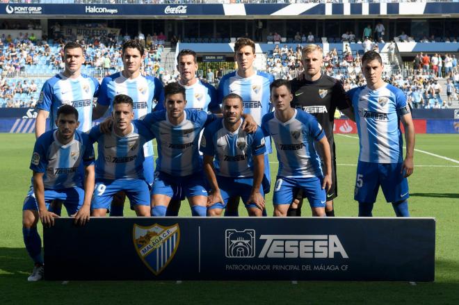 El once inicial del Málaga frente al Albacete.