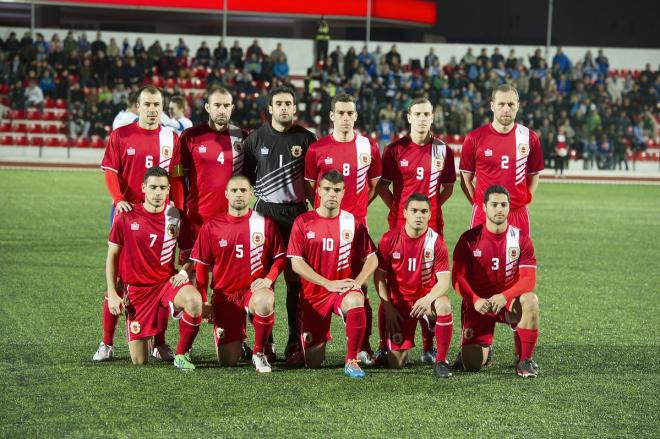 Once inicial de la selección de Gibraltar ante Armenia en la Liga de Naciones.