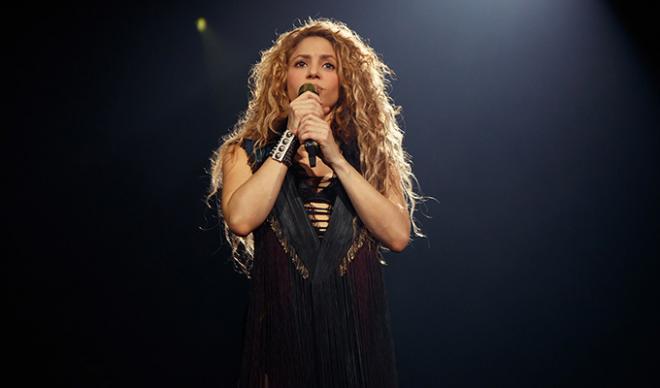 La cantante colombiana Shakira durante una actuación