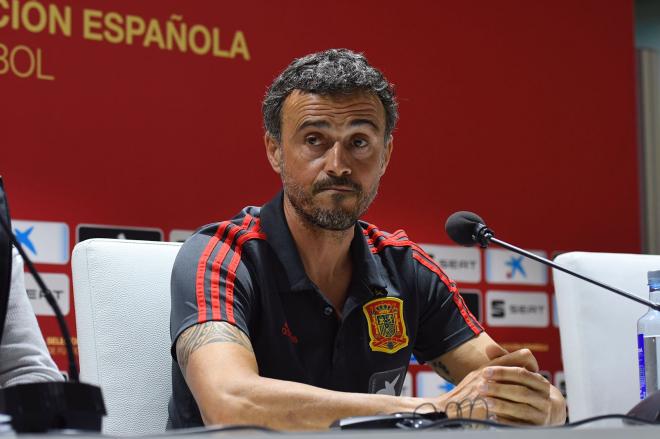 Luis Enrique, durante una rueda de prensa.