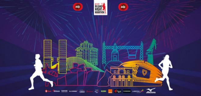 Cartel Bilbao Night Marathon 2018, una prueba que cada vez congrega a más runners