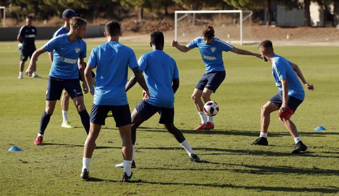 El Malagueño, entrenándose esta tarde en El Viso (Foto: Málaga CF).