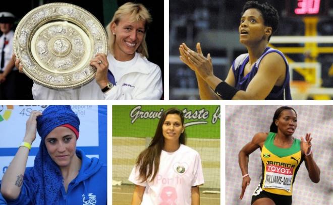 Collage con deportistas que han superado el cáncer de mama.
