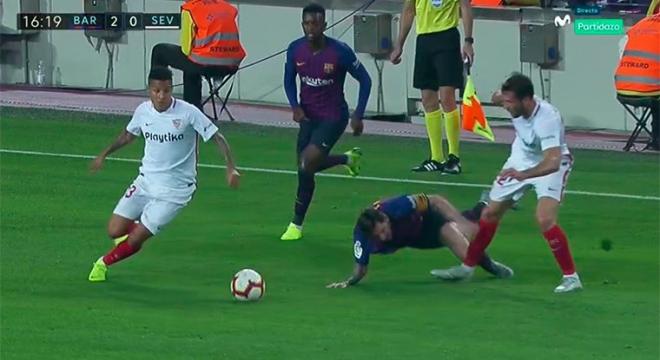 Messi, en la caída ante el Sevilla.