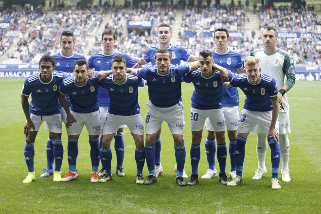 Once del Real Oviedo ante Osasuna la pasada jornada (Foto: Luis Manso).