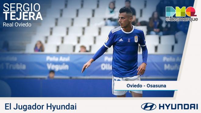 Sergio Tejera, Jugador Hyundai del Real Oviedo-Osasuna.