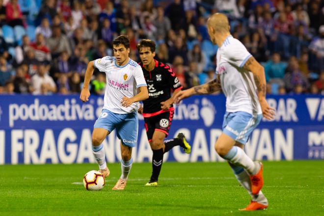 Alberto Soro el partido frente al Tenerife en La Romareda (Foto: Daniel Marzo).