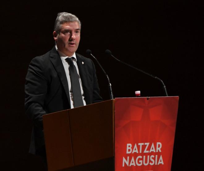 Josu Urrutia diserta en la Asamblea de 2018 en el Palacio Euskalduna