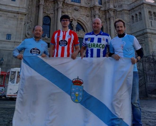 Representantes de las peñas de Celta, Deportivo, Lugo y Compostela (Foto: FPC).