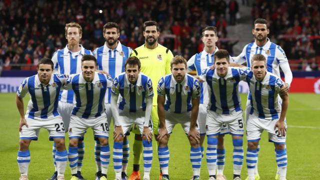 Rubén Pardo en el once de la Real Sociedad que saltó al Wanda (Foto: LaLiga).