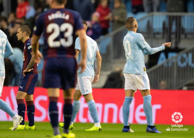 Aspas dedica un gol a su hija recién nacida (Foto: LaLiga).