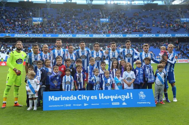 Once inicial del Deportivo contra el Reus (Foto: Iris Miquel).