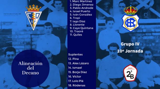 Alineaciones del San Fernando-Recreativo. (@recreoficial)