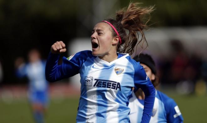 María Ruiz celebra un gol (Foto: Málaga CF).