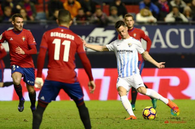 Juanpi, en el último Osasuna-Málaga.