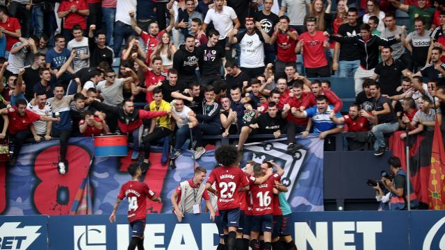 Los jugadores de Osasuna celebran un gol en El Sadar (Foto: La Liga).