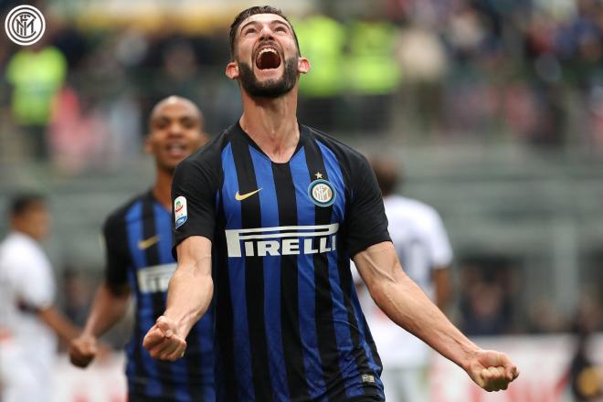 Gagliardini celebra su primer gol en el Inter-Genoa (Foto: Inter).