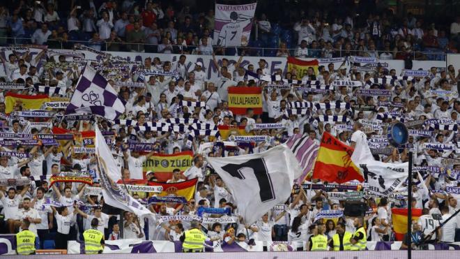 Grada de animación del Real Madrid.