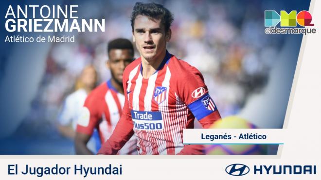 Antoine Griezmann, jugador Hyundai del Leganés-Atlético.