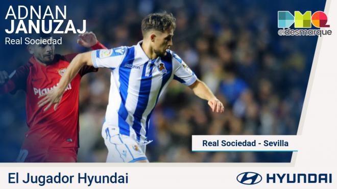 Adnan Januzaj, Jugador Hyundai del Real Sociedad-Sevilla.