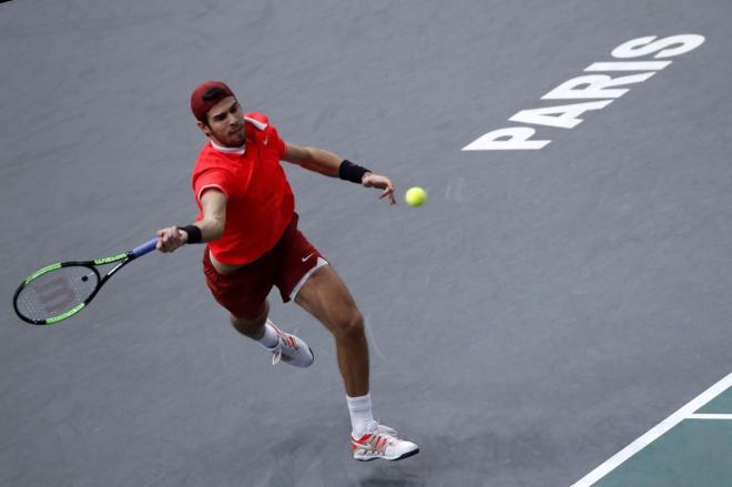 Khachanov, durante la final.