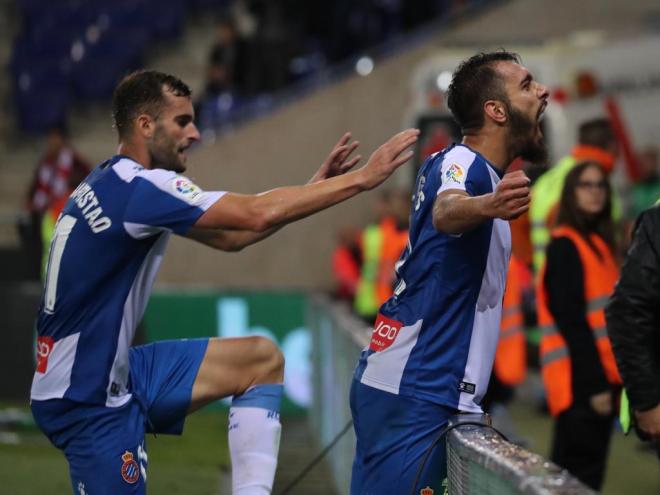 Borja Iglesias y Baptistao celebran un gol ante el Athletic (Foto: RCDE).