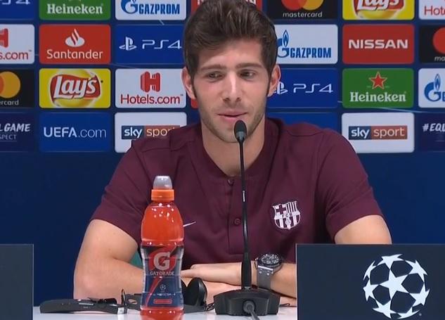 Sergi Roberto, en rueda de prensa.