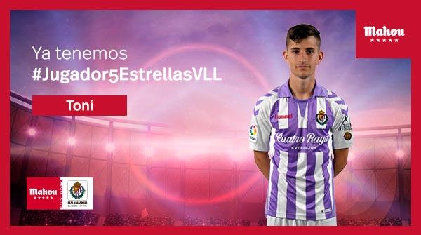 Toni Villa, elegido mejor jugador del Real Valladolid en octubre (Foto: Mahou).