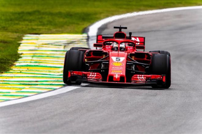 Vettel, en el circuito de Interlagos.