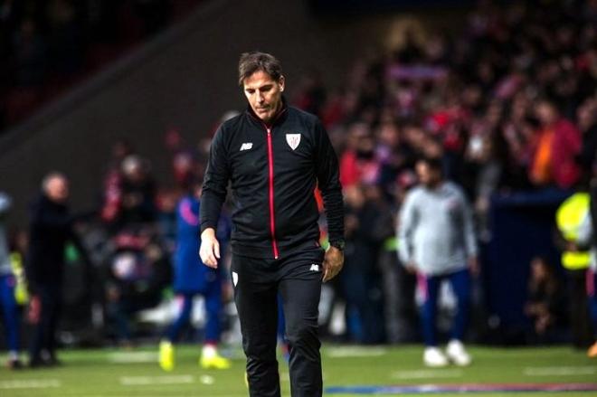 El Toto Berizzo se pasea cabizbajo por el Wanda Metropolitano