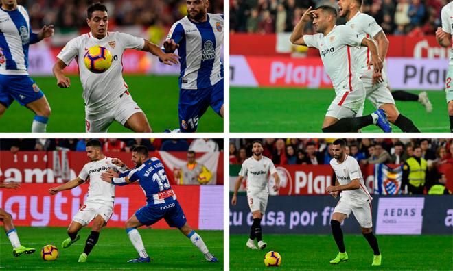 Los cuatro jugadores que regresaron de sus lesiones ante el Espanyol (Fotos: Kiko Hurtado).