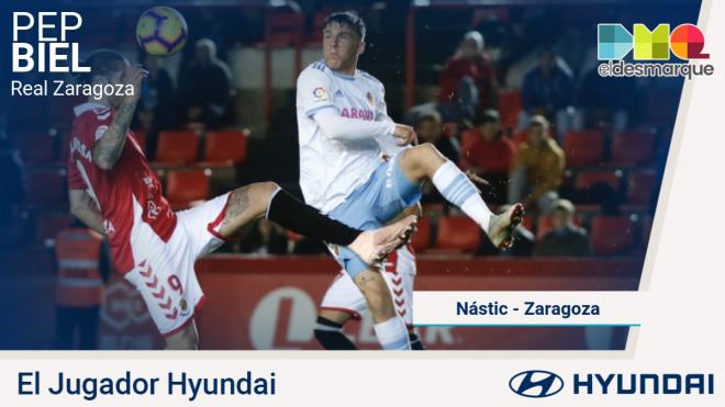 Pep Biel, jugador Hyundai del Nàstic-Real Zaragoza.
