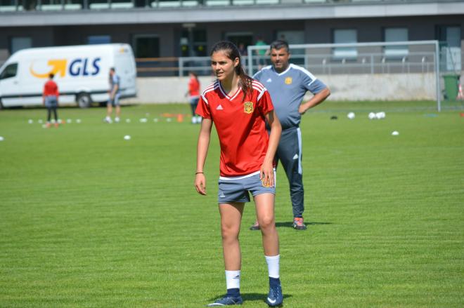 Teresa Mérida, durante un entrenamiento con la selección española (Foto: HR).