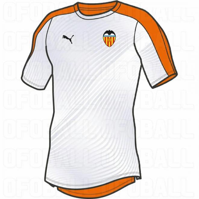 Primer boceto de la posible camiseta de Valencia con Puma.
