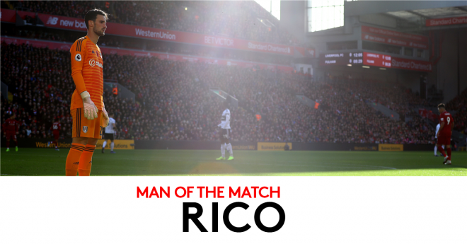 Sergio Rico, elegido hombre del partido del Fulham.