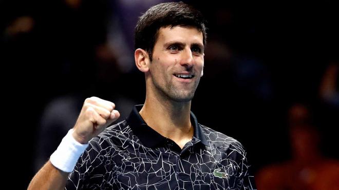 Djokovic, celebrando una victoria.
